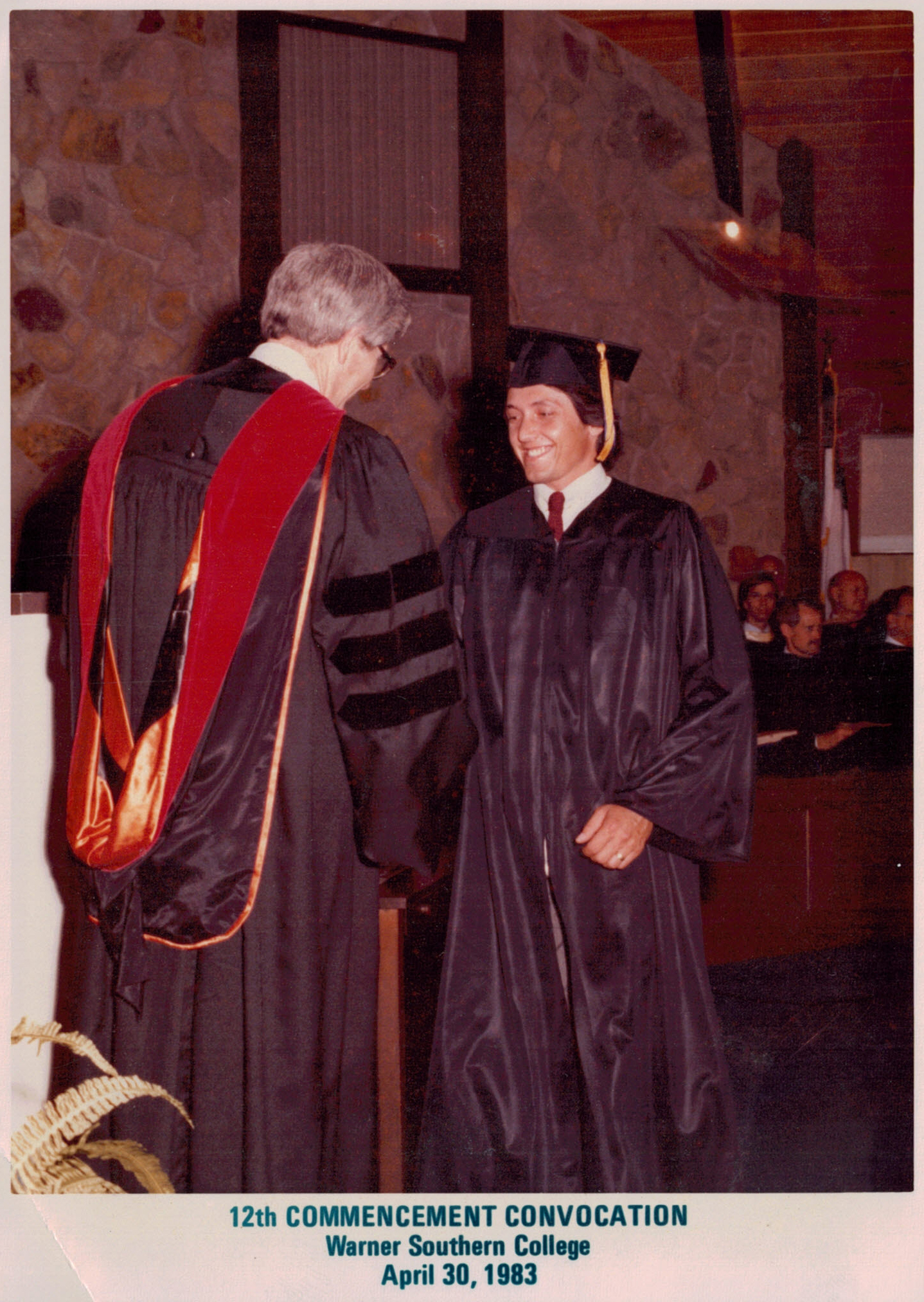 Dean Burnetti Graduating from Warner University in 1983